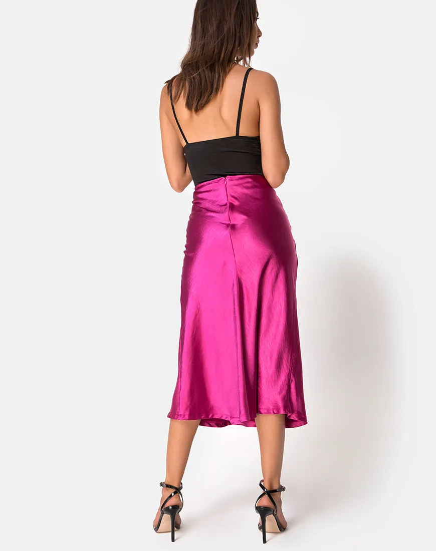 Tauri Skirt in Satin Magenta