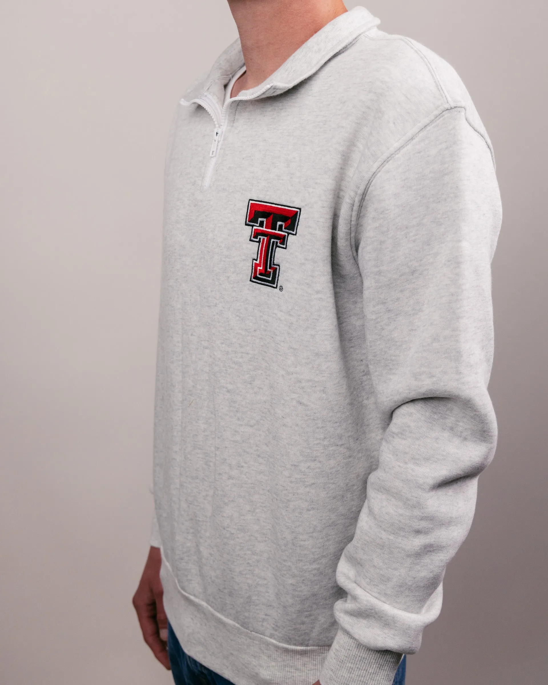 Texas Tech Ash Grey Quarter Zip