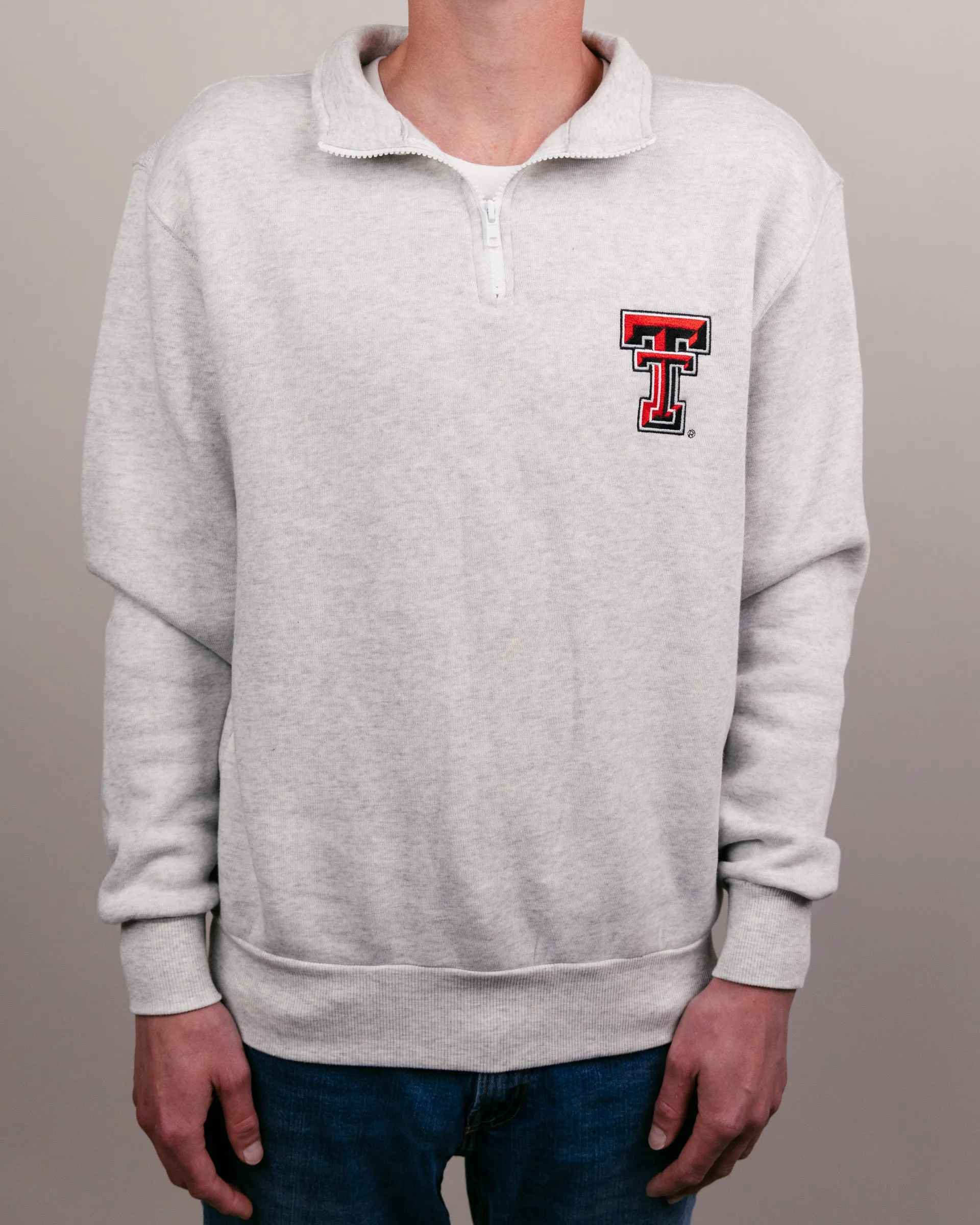 Texas Tech Ash Grey Quarter Zip