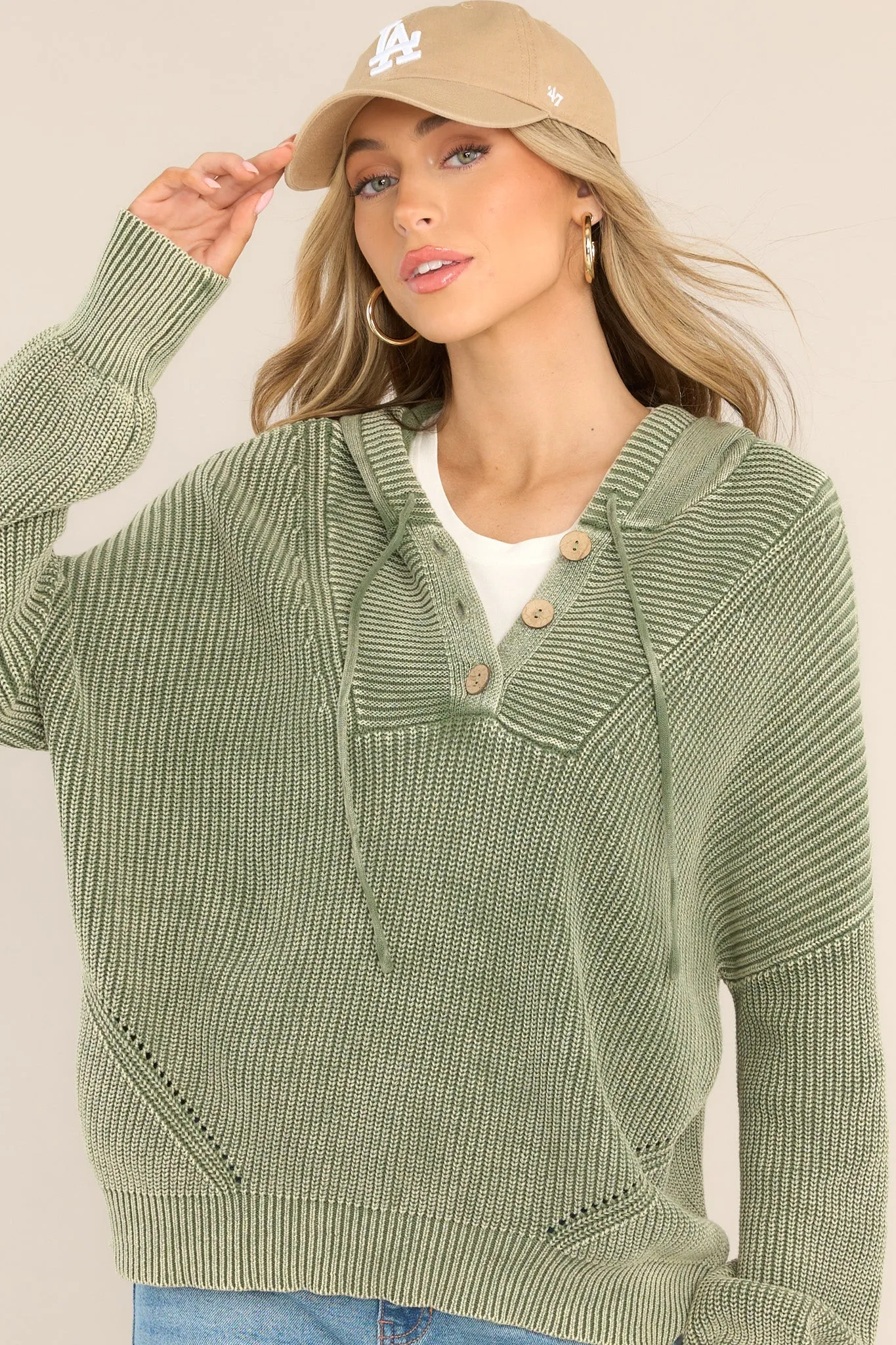 The Chill Olive Green Knitted Pullover