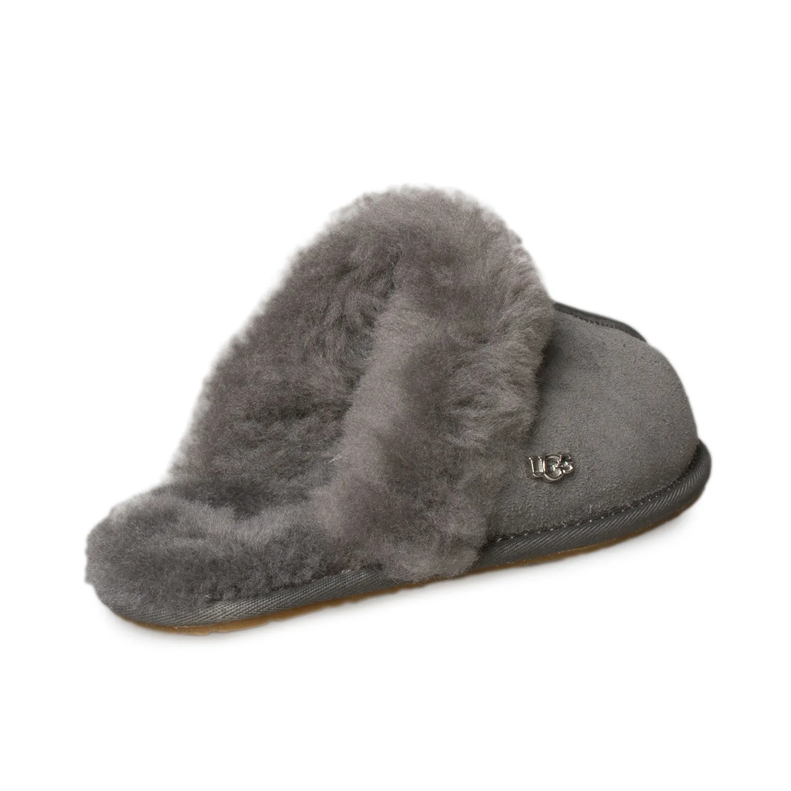 UGG Scuffette II Metal Logo Charcoal Slippers - Women's