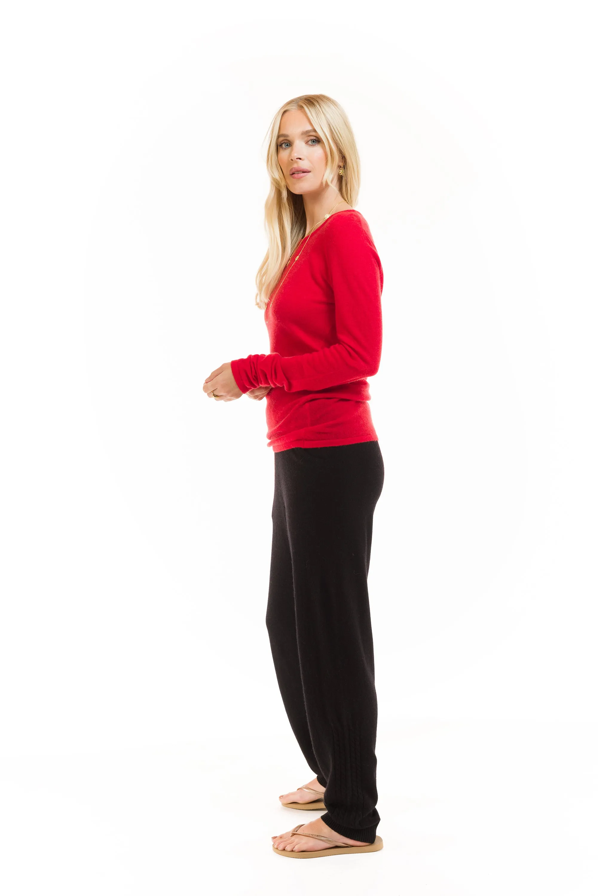 ULTRA FINE LONG SLEEVE TOP RED