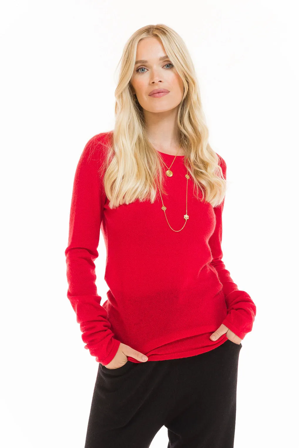 ULTRA FINE LONG SLEEVE TOP RED