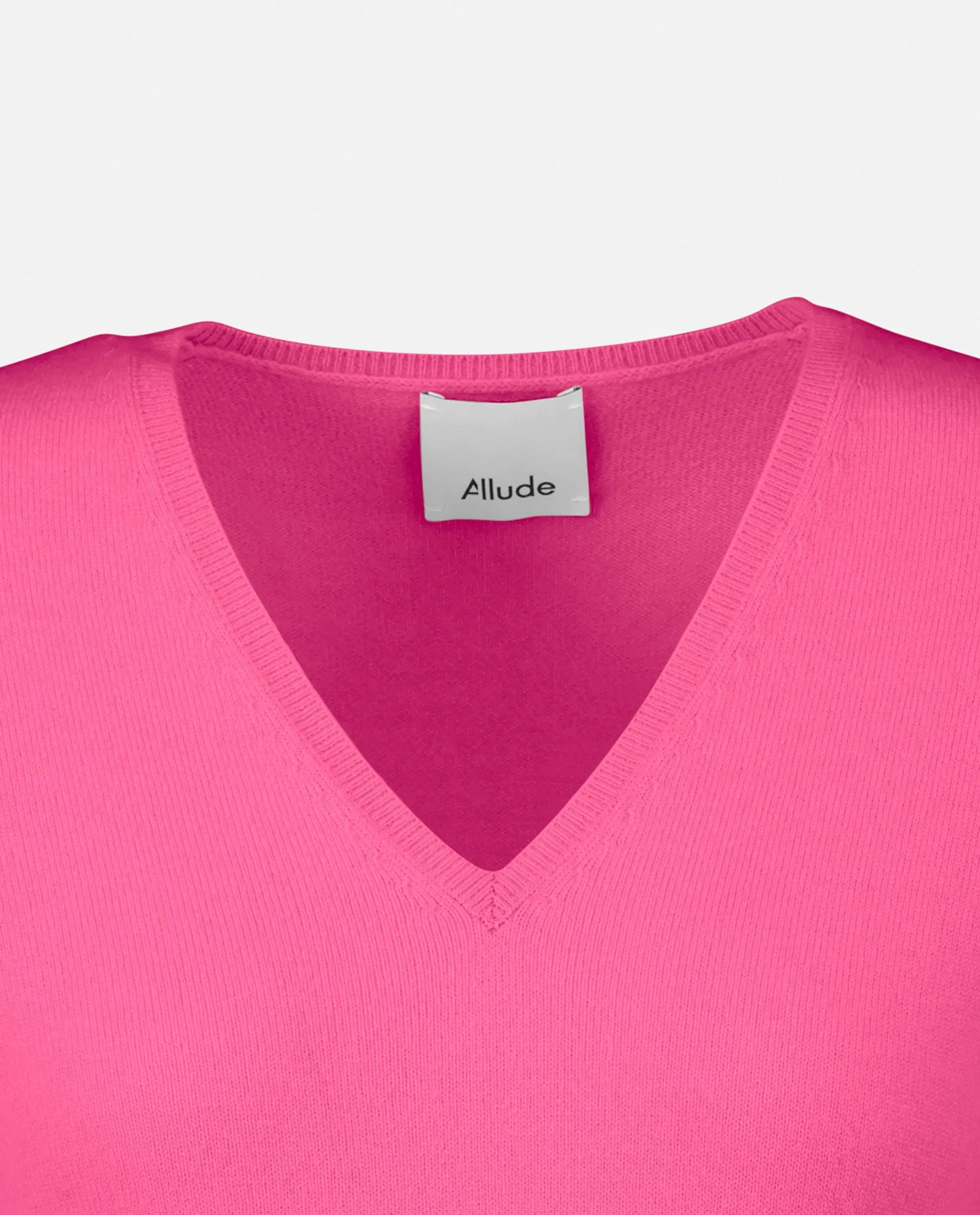 V-Pullover aus Cashmere in Rose