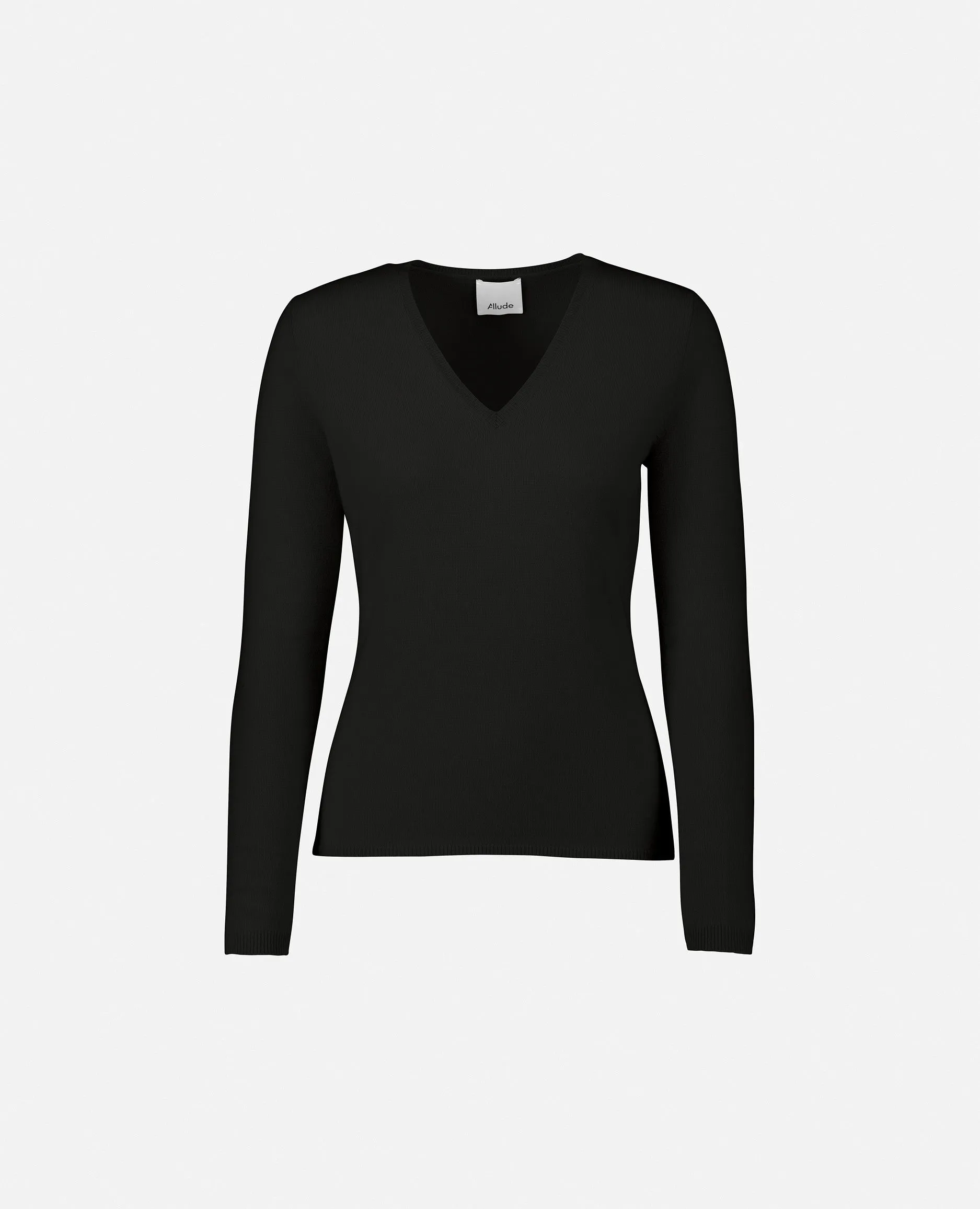 V-Pullover aus Cashmere in Schwarz