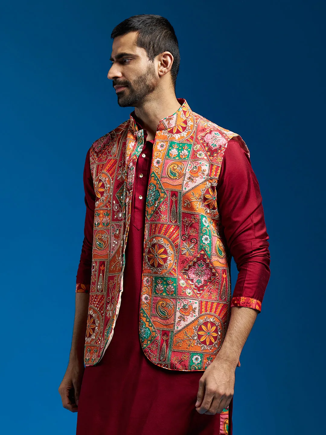 VASTRAMAY Men's -  Nehru Jacket