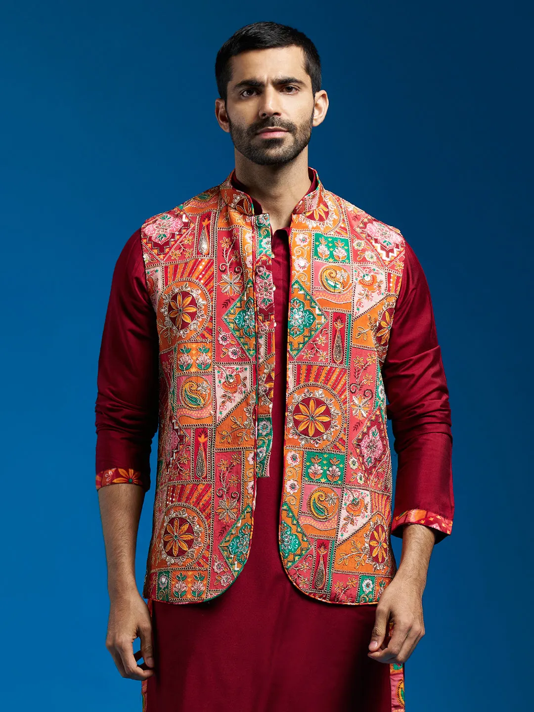 VASTRAMAY Men's -  Nehru Jacket