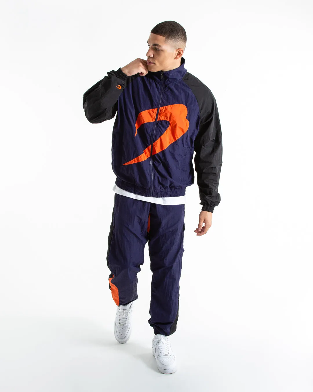 Walker Track Jacket - Black/Navy/Orange