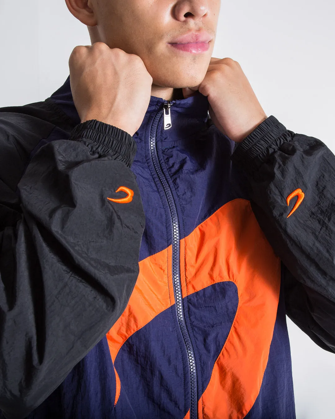 Walker Track Jacket - Black/Navy/Orange