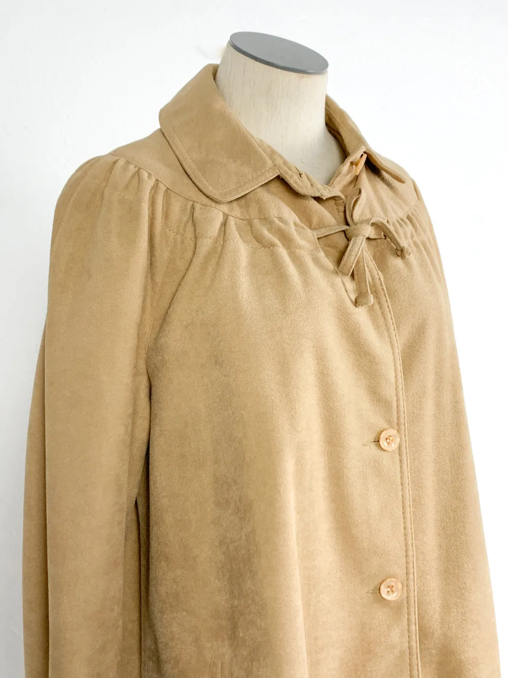 Warm Putty Faux Suede Coat