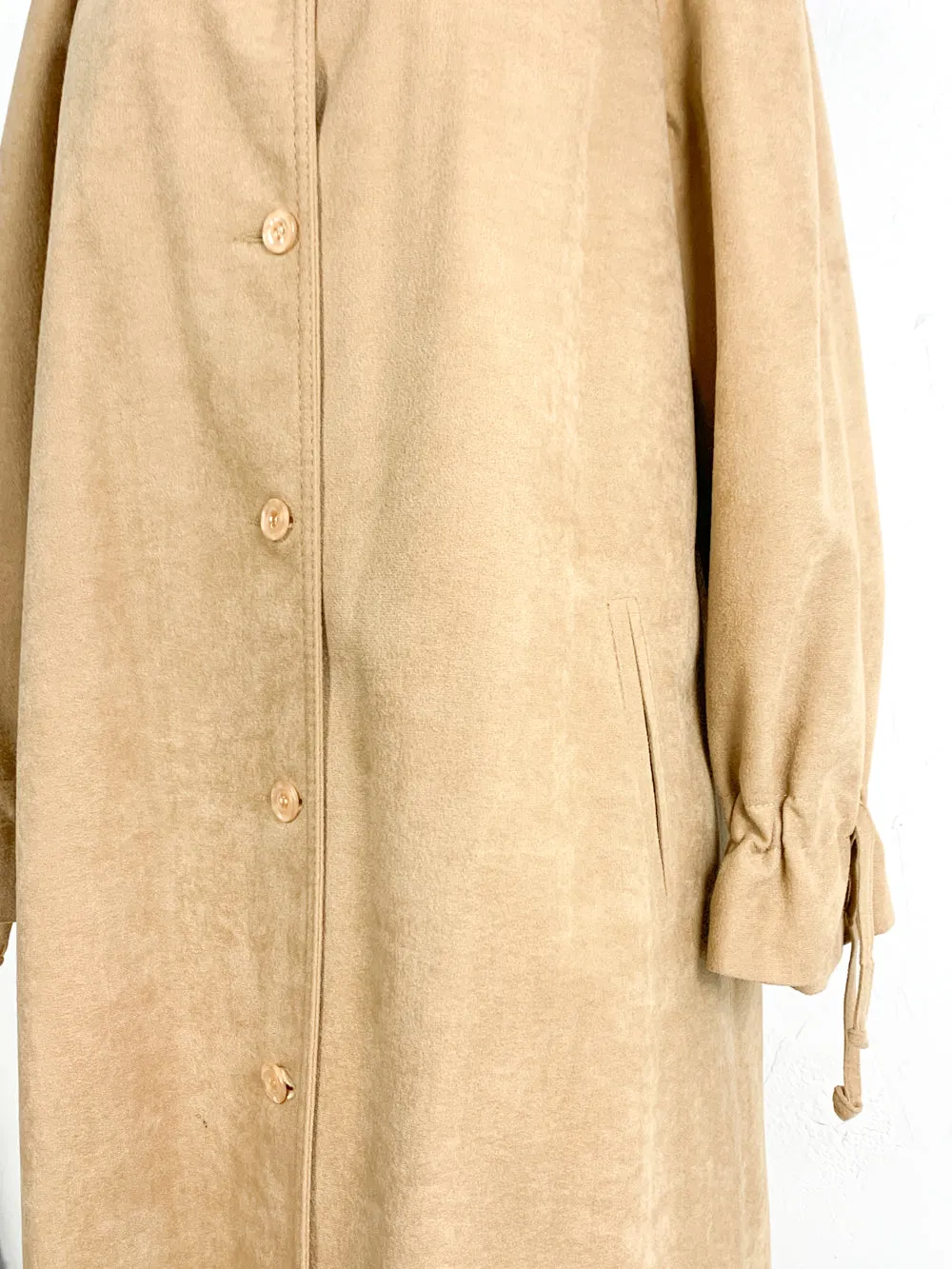 Warm Putty Faux Suede Coat