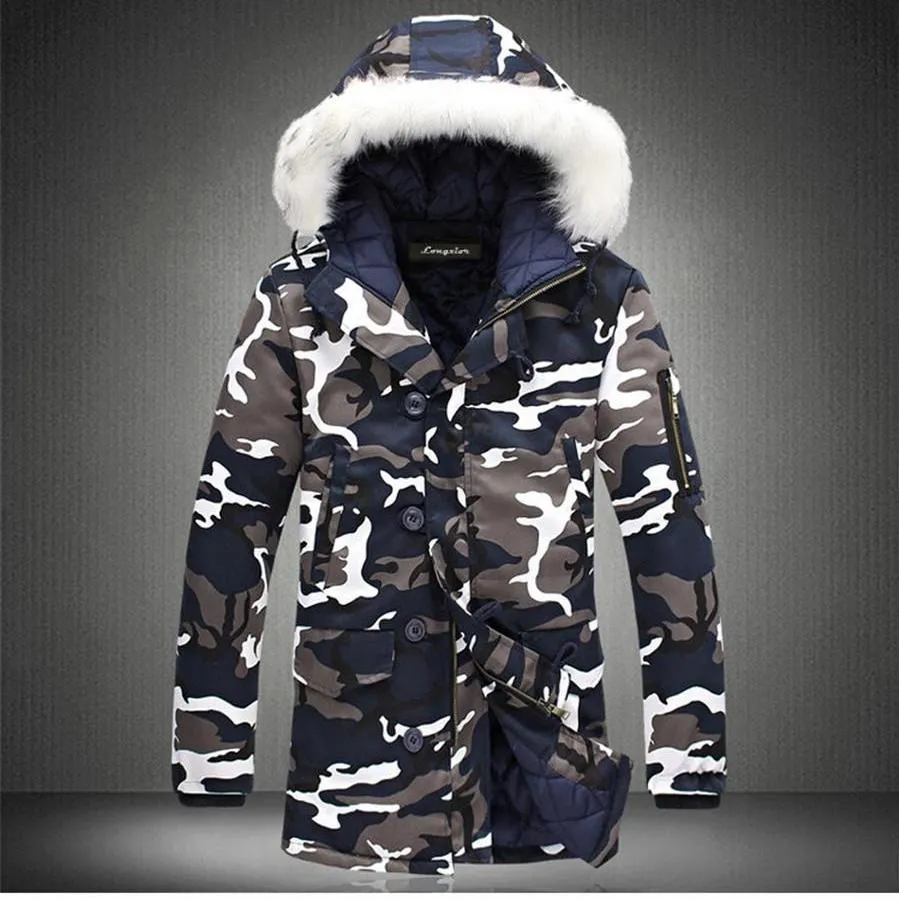 West Louis™ Winter Camouflage Fur Hood Parka