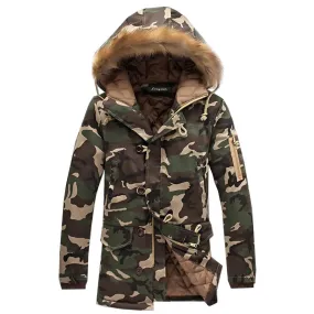 West Louis™ Winter Camouflage Fur Hood Parka