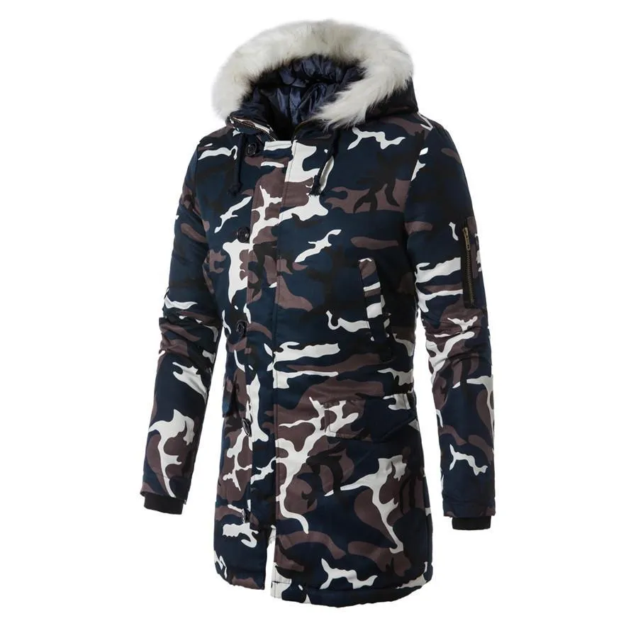 West Louis™ Winter Camouflage Fur Hood Parka