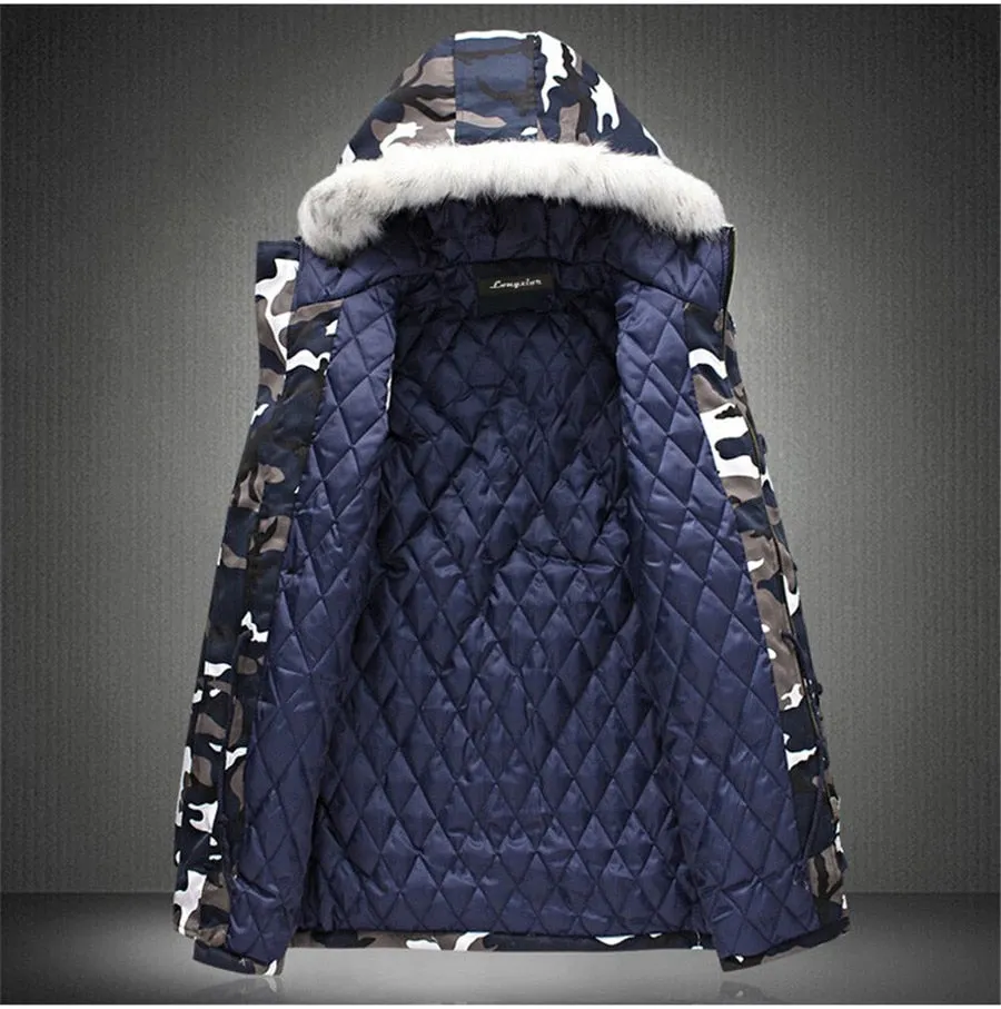 West Louis™ Winter Camouflage Fur Hood Parka