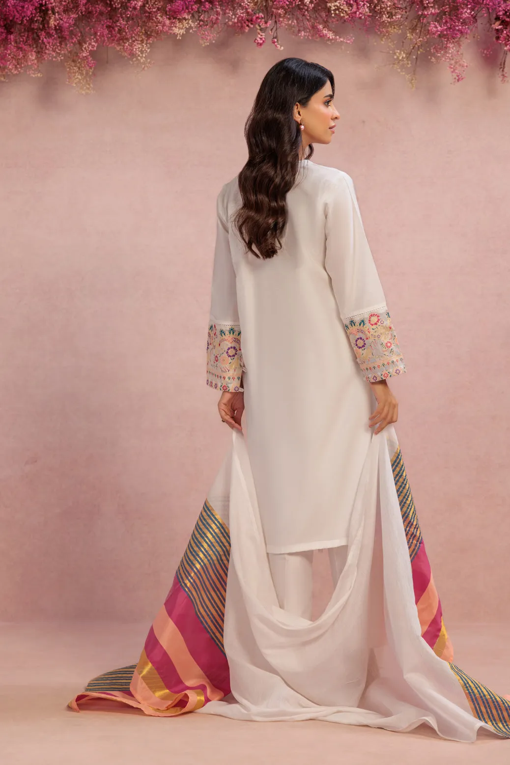 WHITE-RAW SILK-3 PIECE (BPS2243P01)