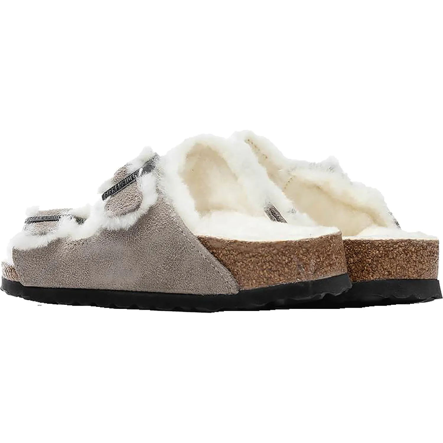 Women's Birkenstock Arizona Shearling Stone Coin/Natural Suede