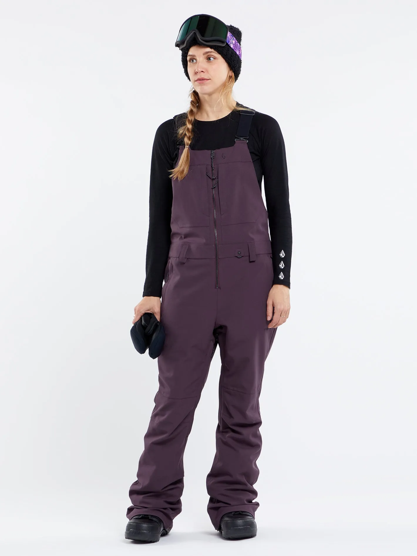 Womens Swift Bib Overalls - Blackberry