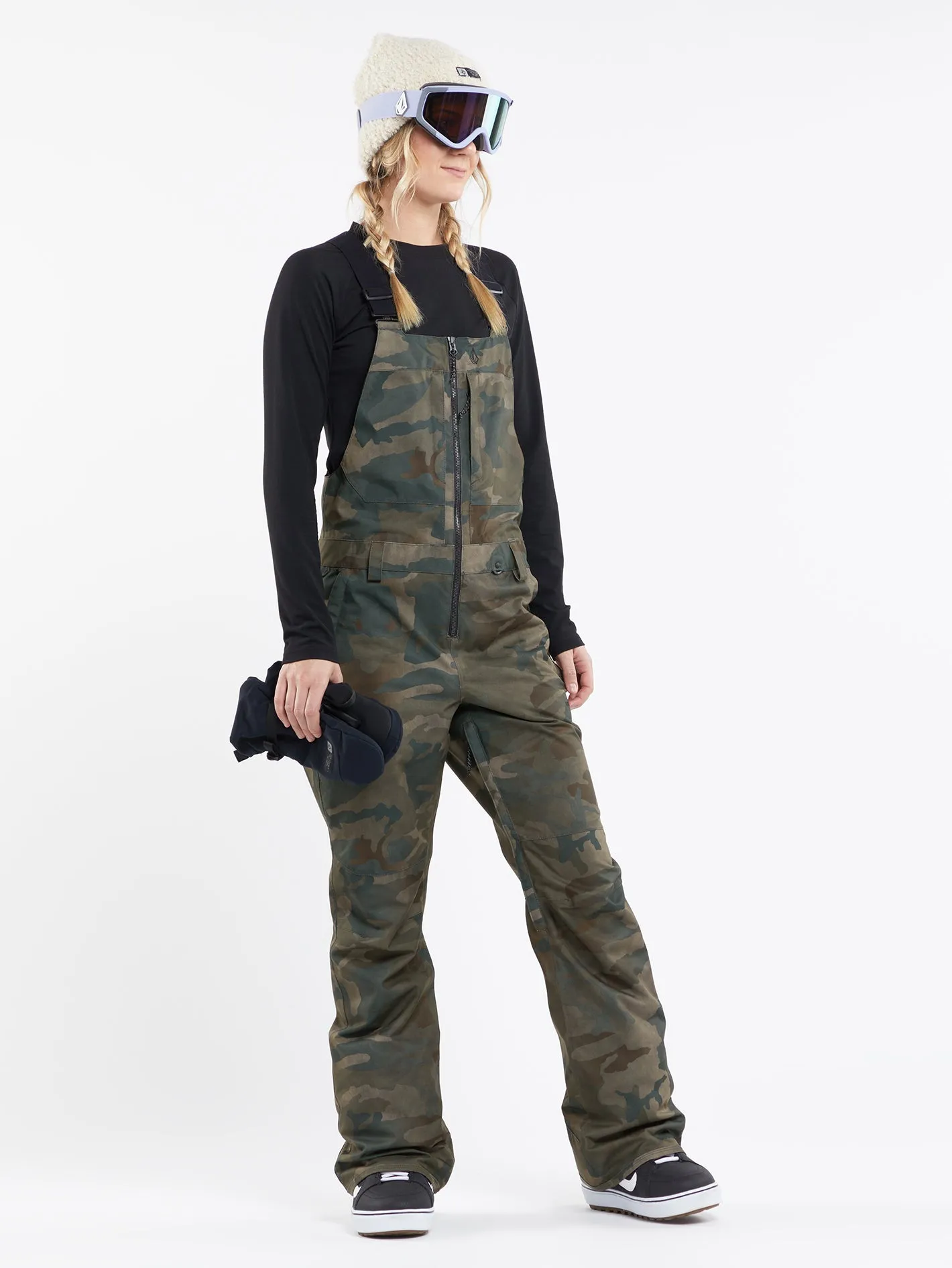 Womens Swift Bib Overalls - Cloudwash Camo